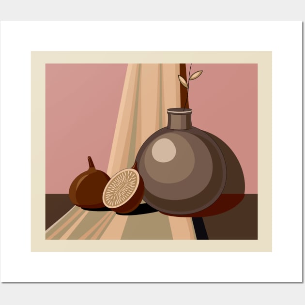 Pastel still life with figs Wall Art by Gerchek